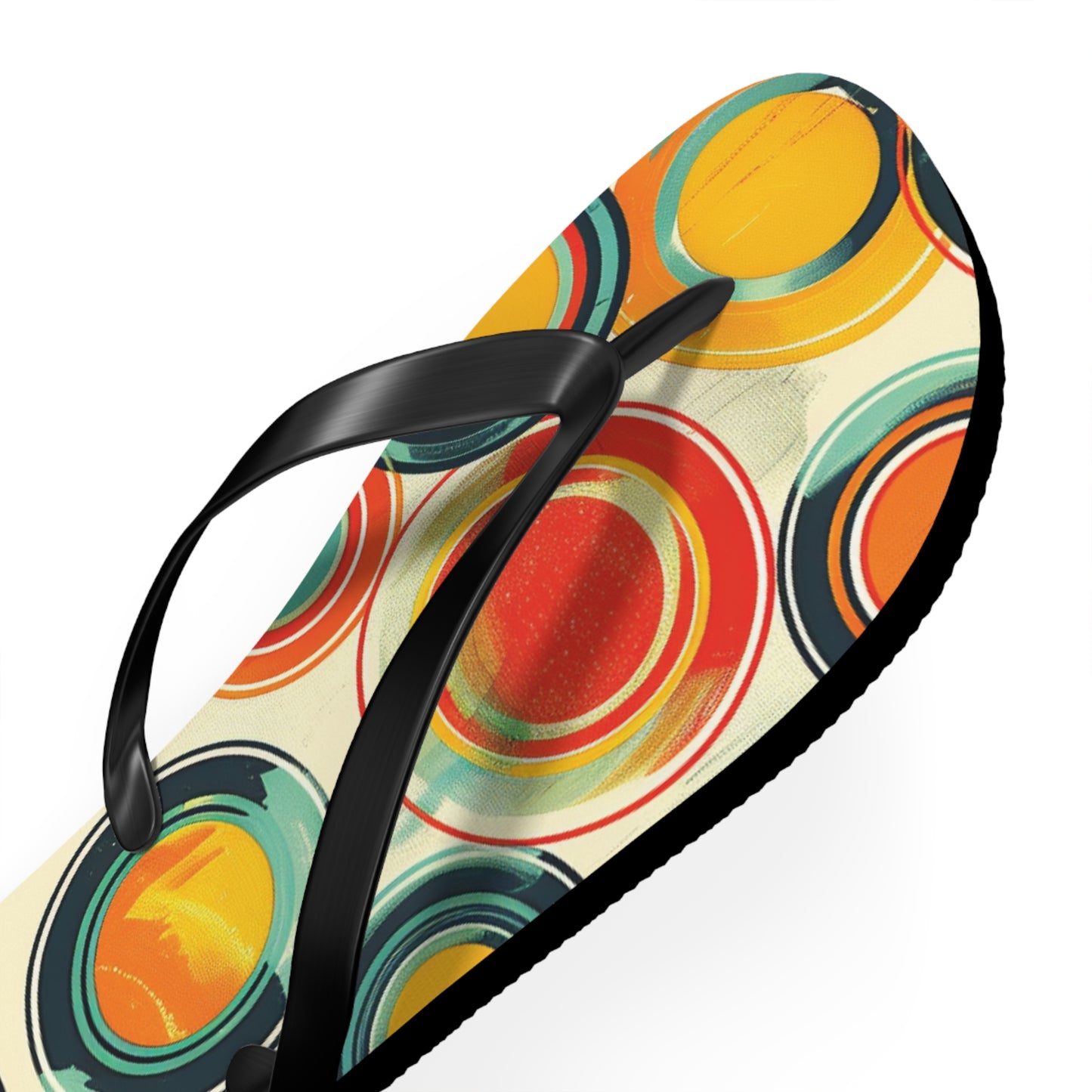 Abstract Decorative Circles Pattern Flip-Flops