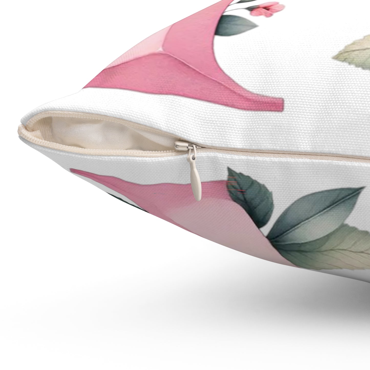 Alphabet Flowers Print Spun Polyester Square Pillow