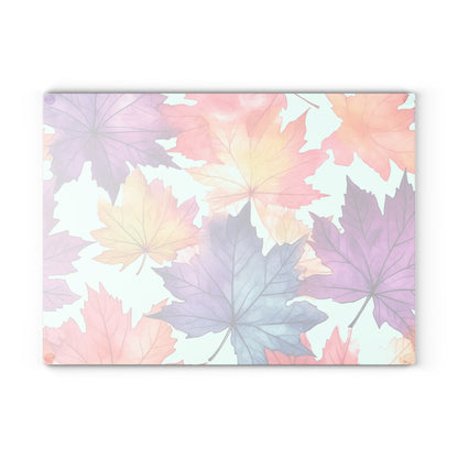 Autumn Floral Glass Cutting Board