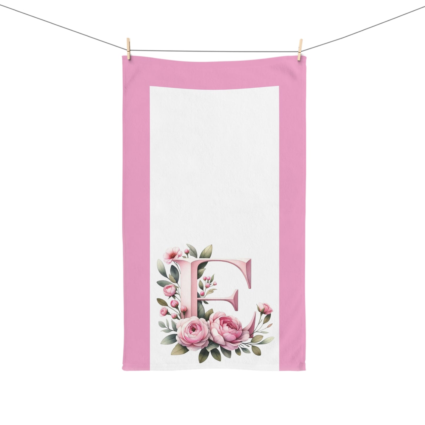 Alphabet Flowers Bathroom Hand Towel