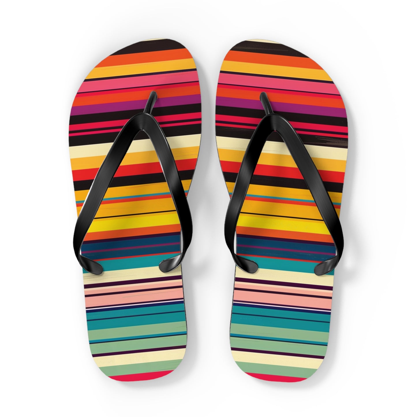 Colorful Stripes Flip-Flops