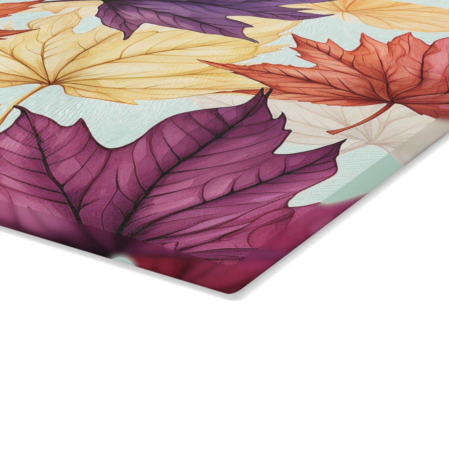 Autumn Floral Glass Cutting Board