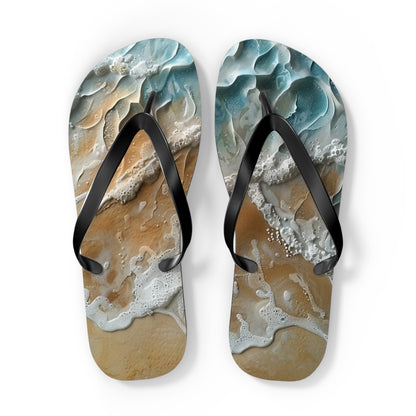 Sand Shore Ocean Waves Flip-Flops