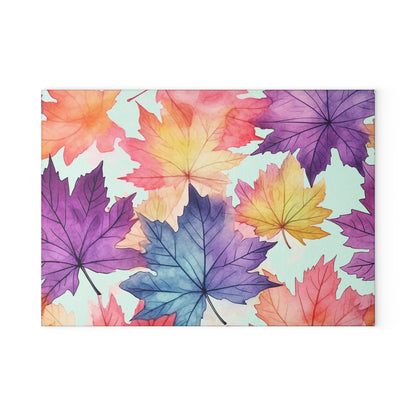 Autumn Floral Glass Cutting Board