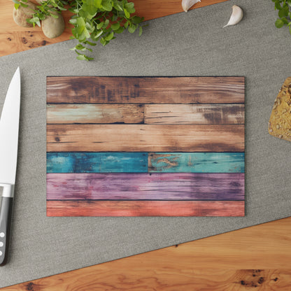 Wooden Print Glass Cutting Board