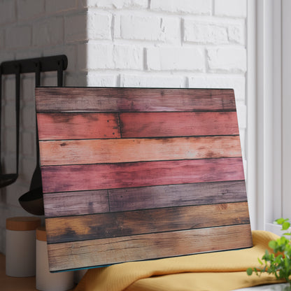 Wooden Print Glass Cutting Board