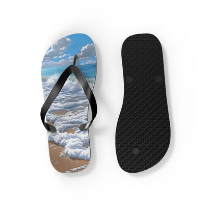 Sand Shore Ocean Waves Flip-Flops