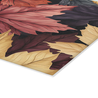 Autumn Floral Glass Cutting Board