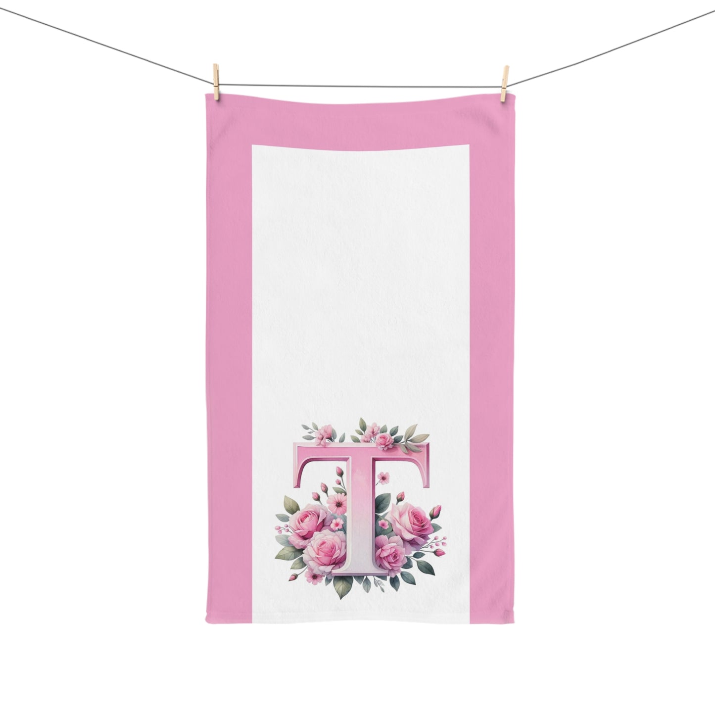 Alphabet Flowers Bathroom Hand Towel