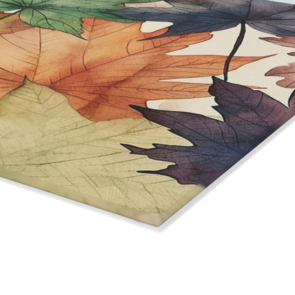 Autumn Floral Glass Cutting Board