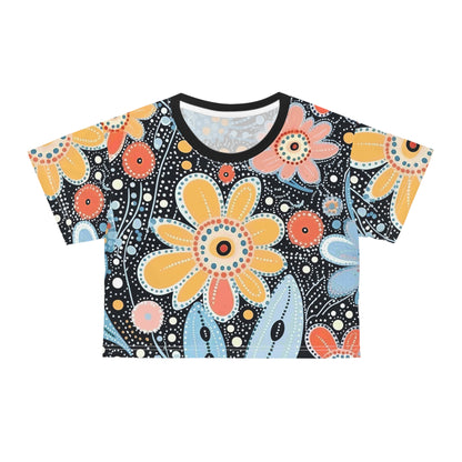 Aboriginal Flower Pattern (AOP) Crop Tee