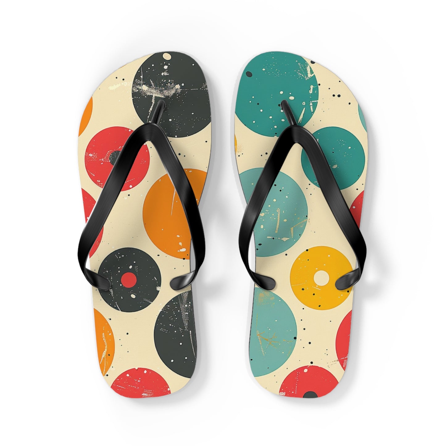 Colorful Polka Dot Patter Flip-Flops