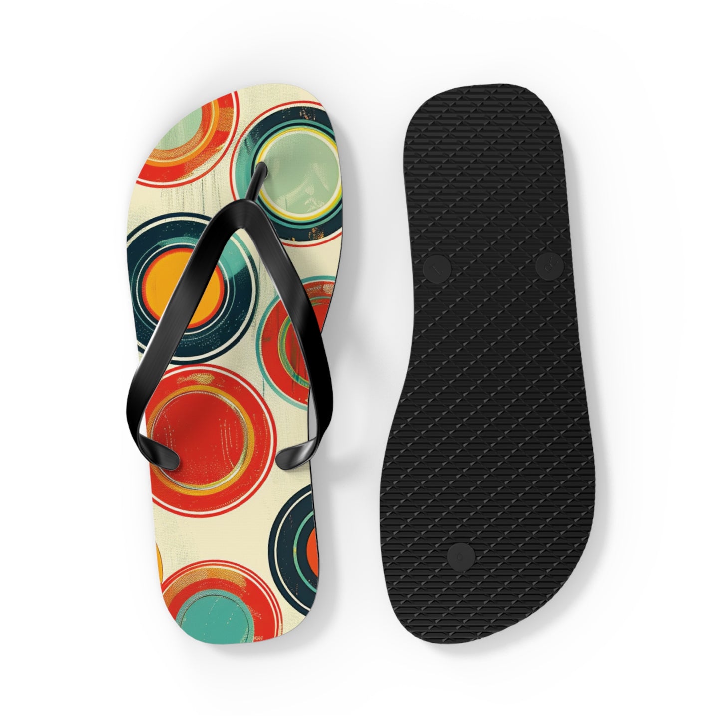 Abstract Decorative Circles Pattern  Flip-Flops