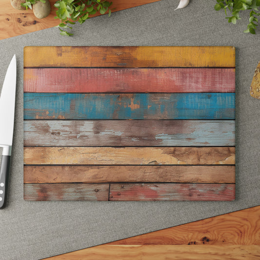 Wooden Print Glass Cutting Board