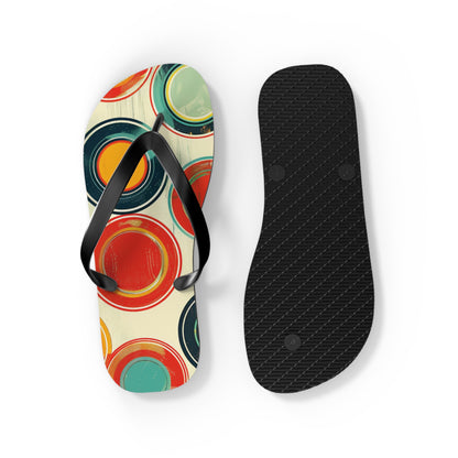 Abstract Decorative Circles Pattern  Flip-Flops