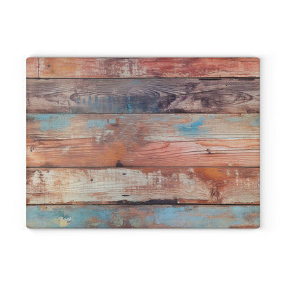 Wooden Print Glass Cutting Board