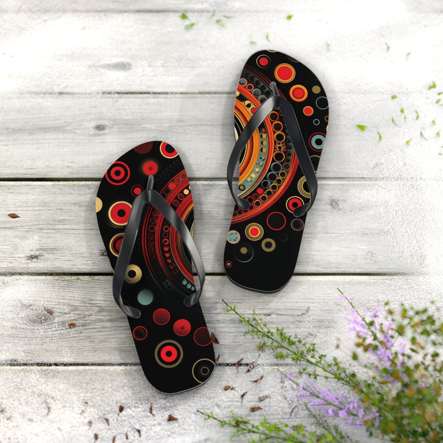 Abstract Decorative Circles  Flip-Flops