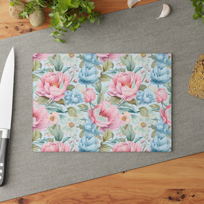 Floral Glass Cutting Board