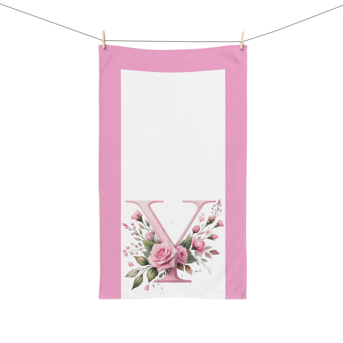 Alphabet Flowers Bathroom Hand Towel