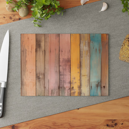 Wooden Print Glass Cutting Board