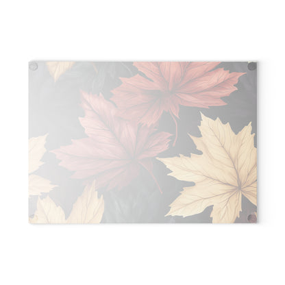 Autumn Floral Glass Cutting Board