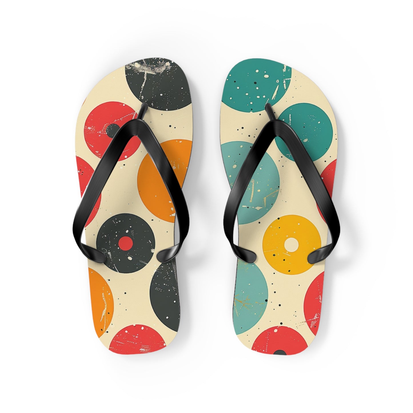 Colorful Polka Dot Patter Flip-Flops