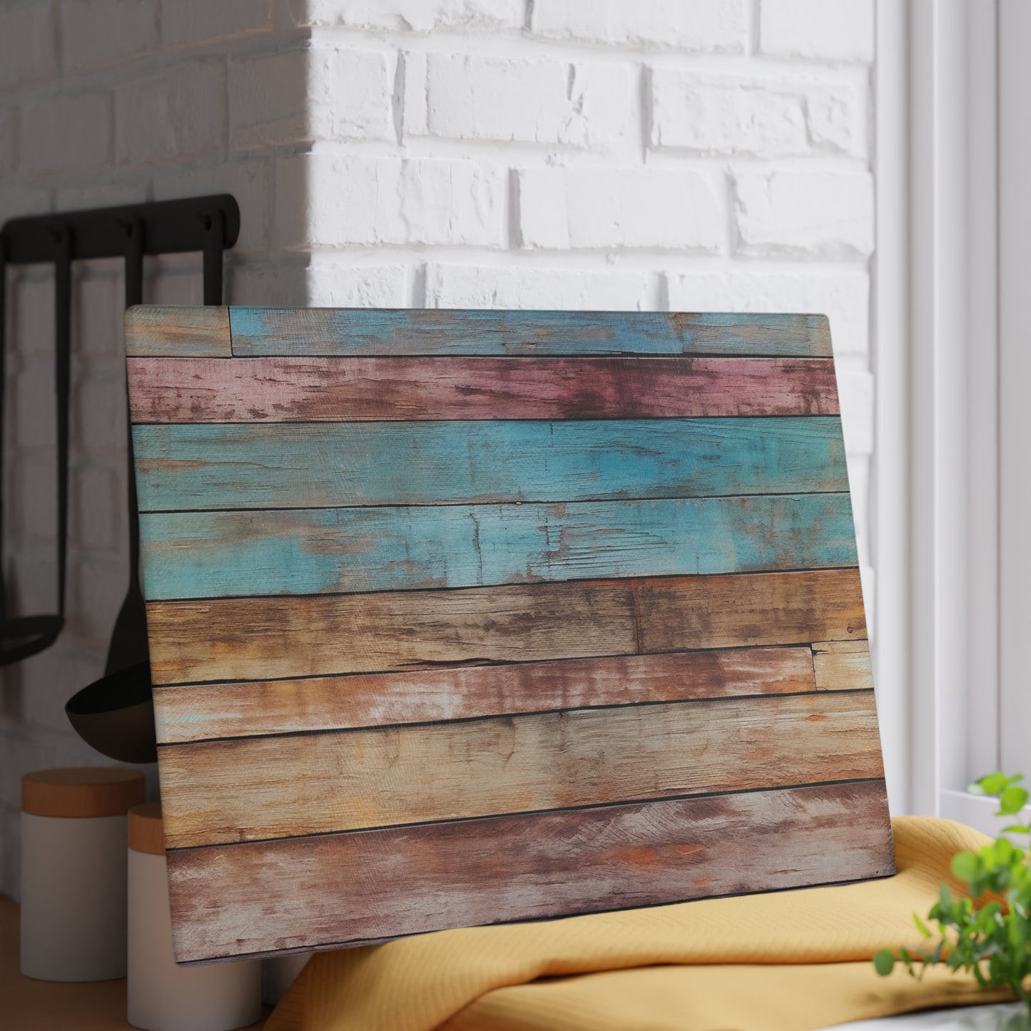 Wooden Print Glass Cutting Board