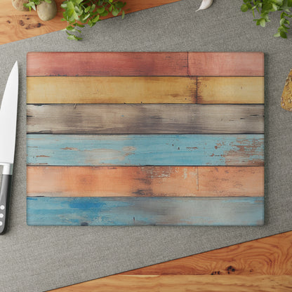 Wooden Print Glass Cutting Board