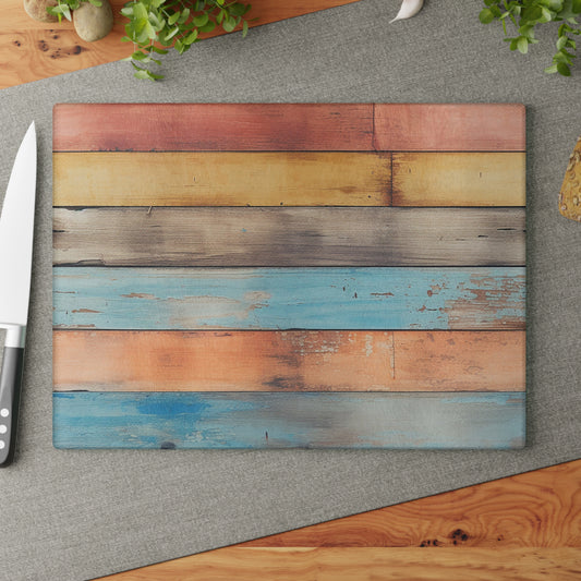 Wooden Print Glass Cutting Board