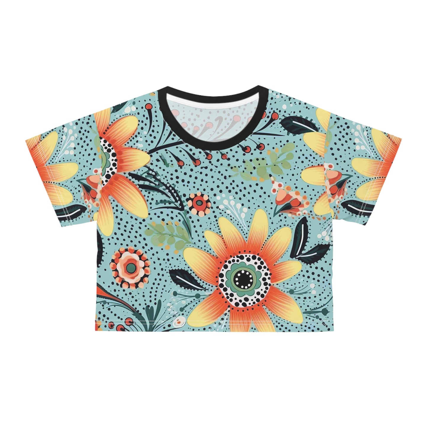 Aboriginal Flower Pattern (AOP) Crop Tee