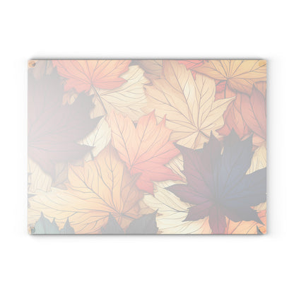 Autumn Floral Glass Cutting Board