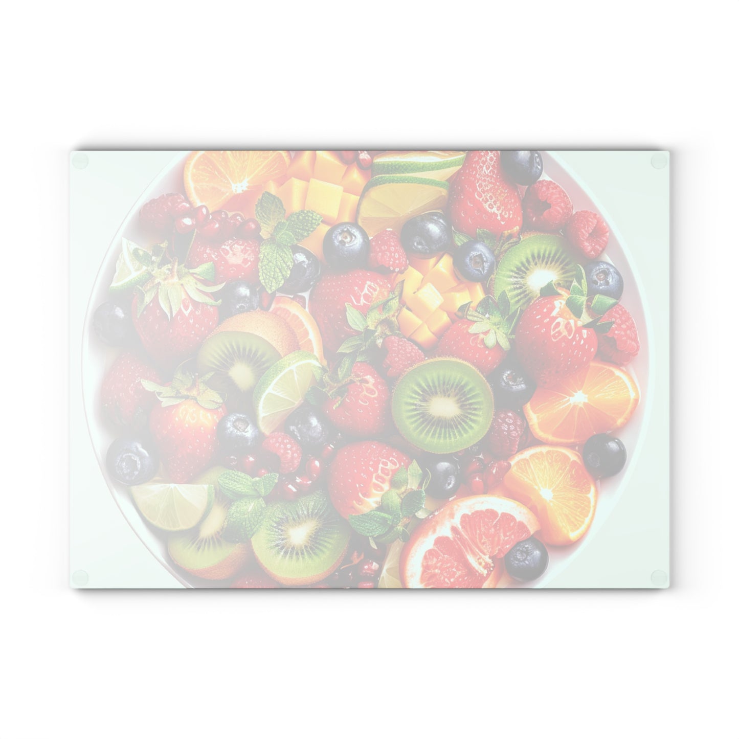 Fruits Print Glass Cutting Board