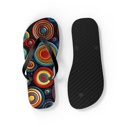 Abstract Decorative Circles Pattern Flip-Flops