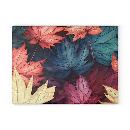 Autumn Floral Glass Cutting Board