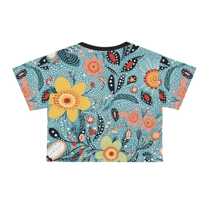 Aboriginal Flower Pattern (AOP) Crop Tee