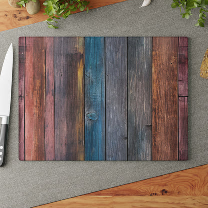 Wooden Print Glass Cutting Board