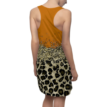 Leopard Pattern Women's Cut & Sew Racerback Dress