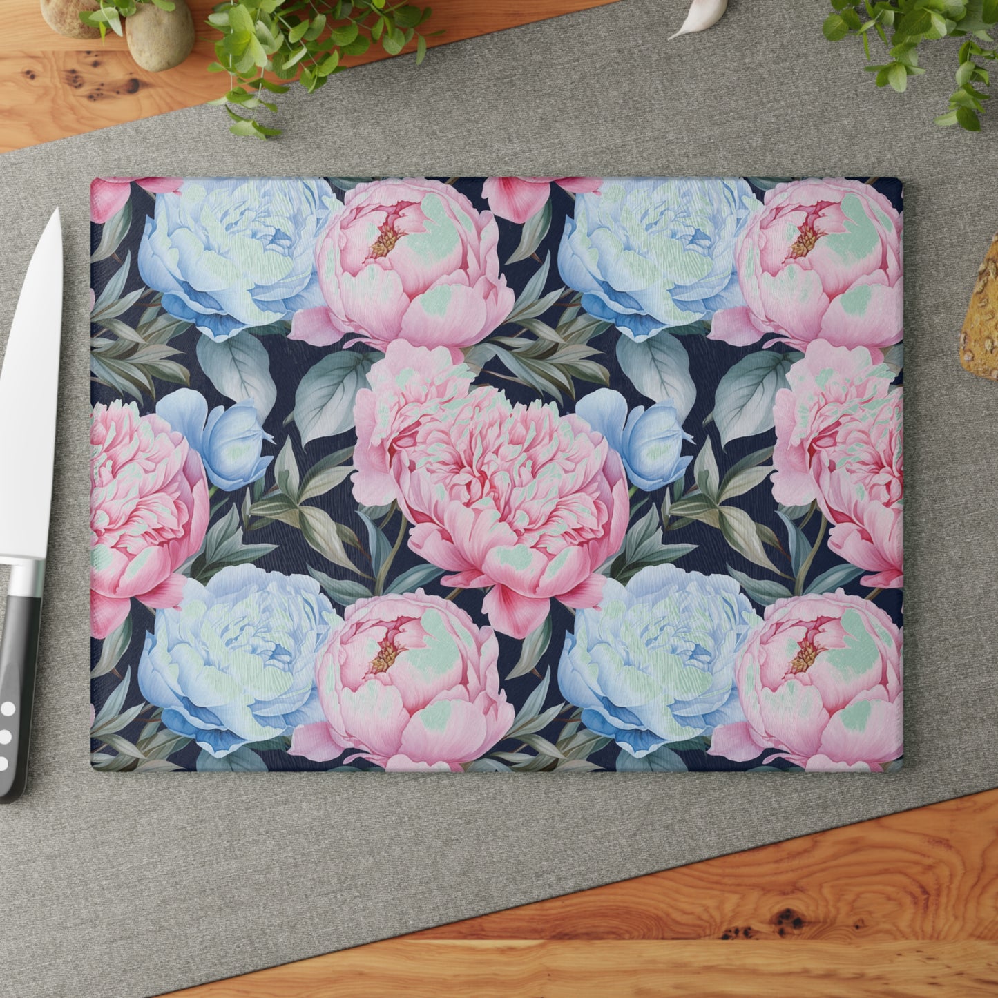 Floral Glass Cutting Board