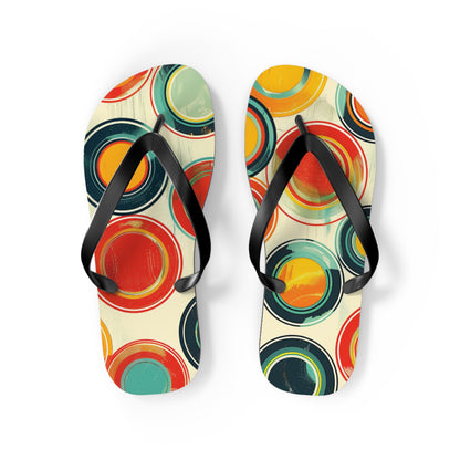 Abstract Decorative Circles Pattern  Flip-Flops