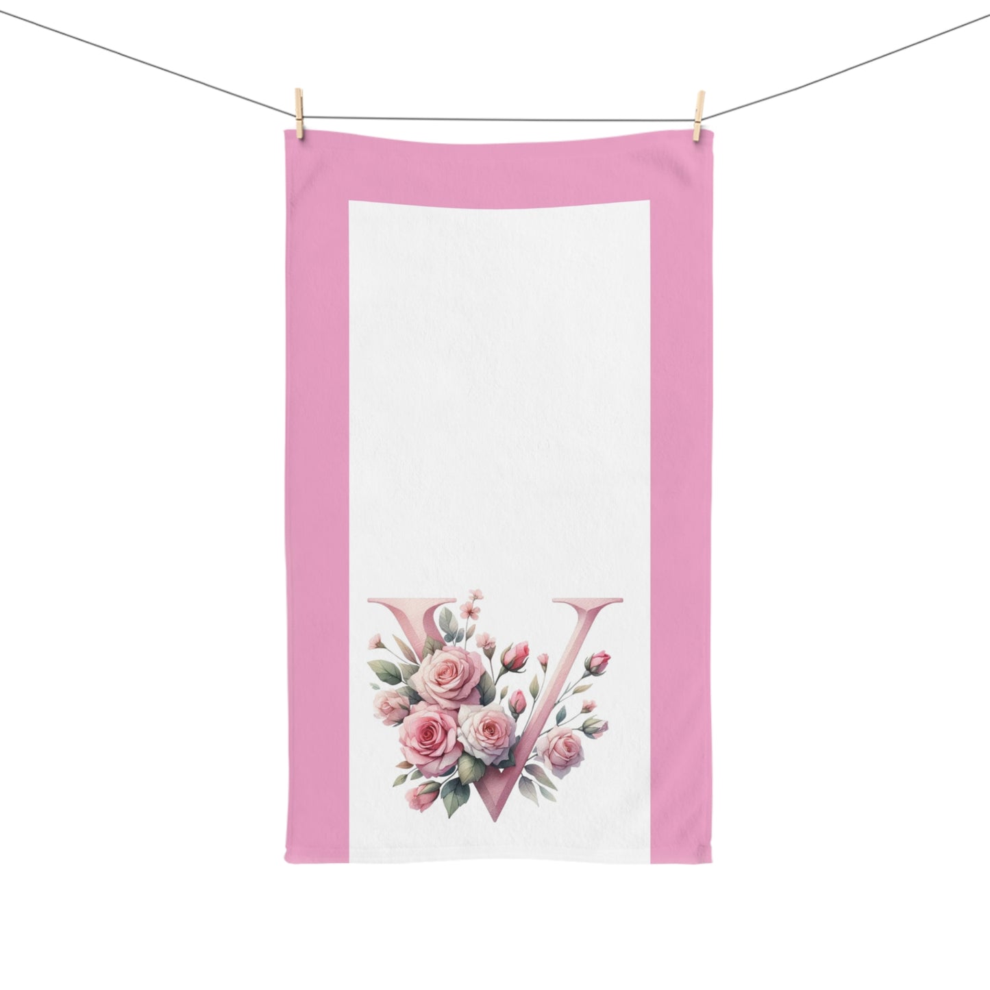 Alphabet Flowers Bathroom Hand Towel