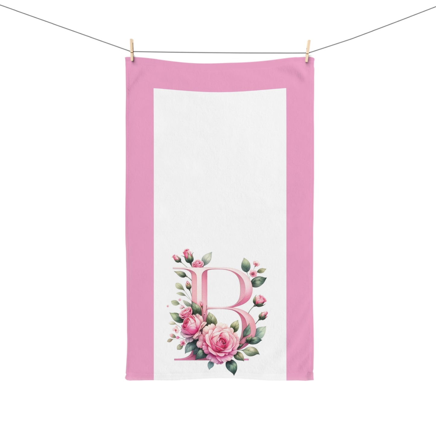 Alphabet Flowers Bathroom Hand Towel