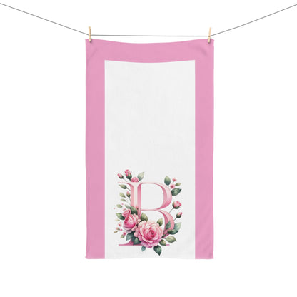 Alphabet Flowers Bathroom Hand Towel