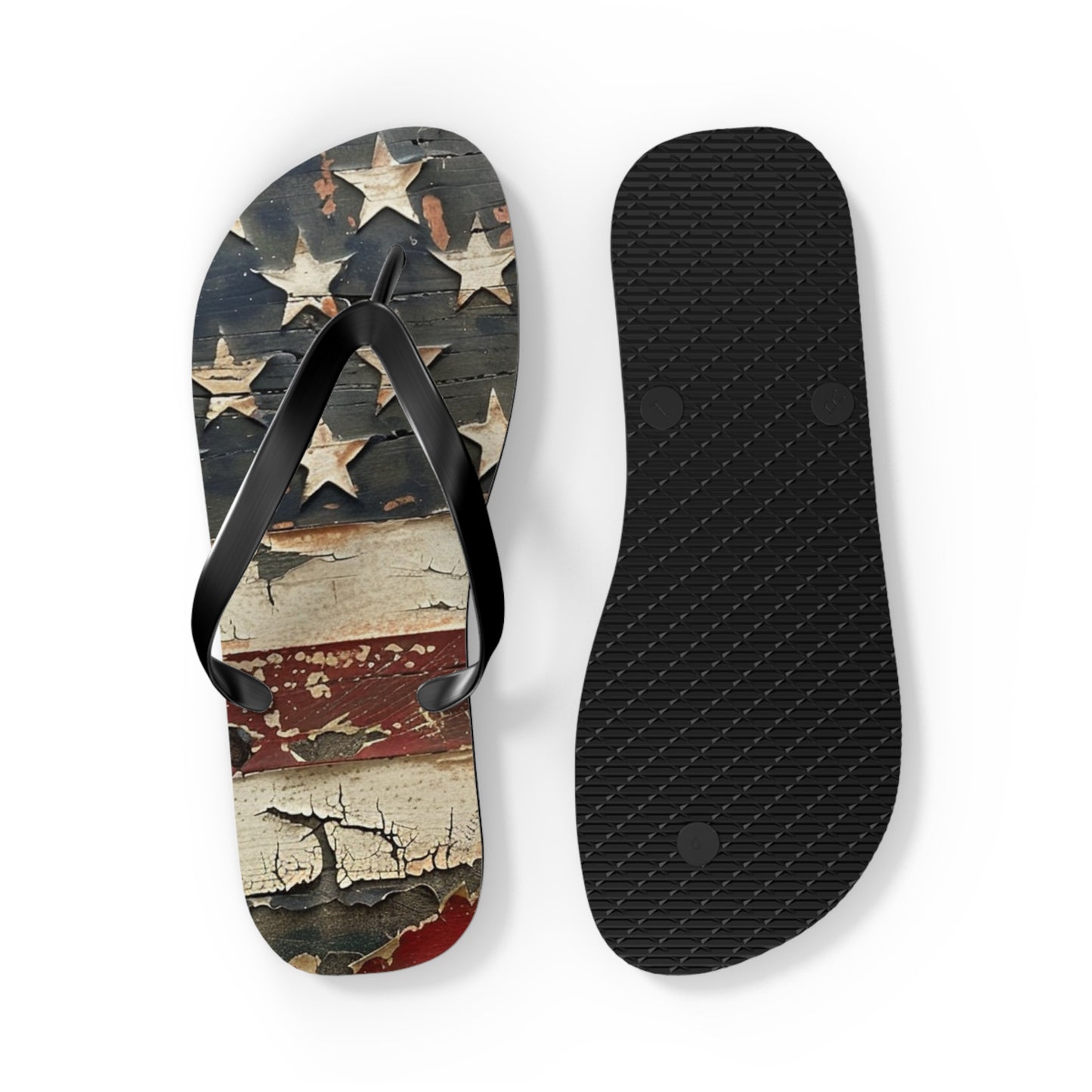 Distressed American Flag Flip-Flops