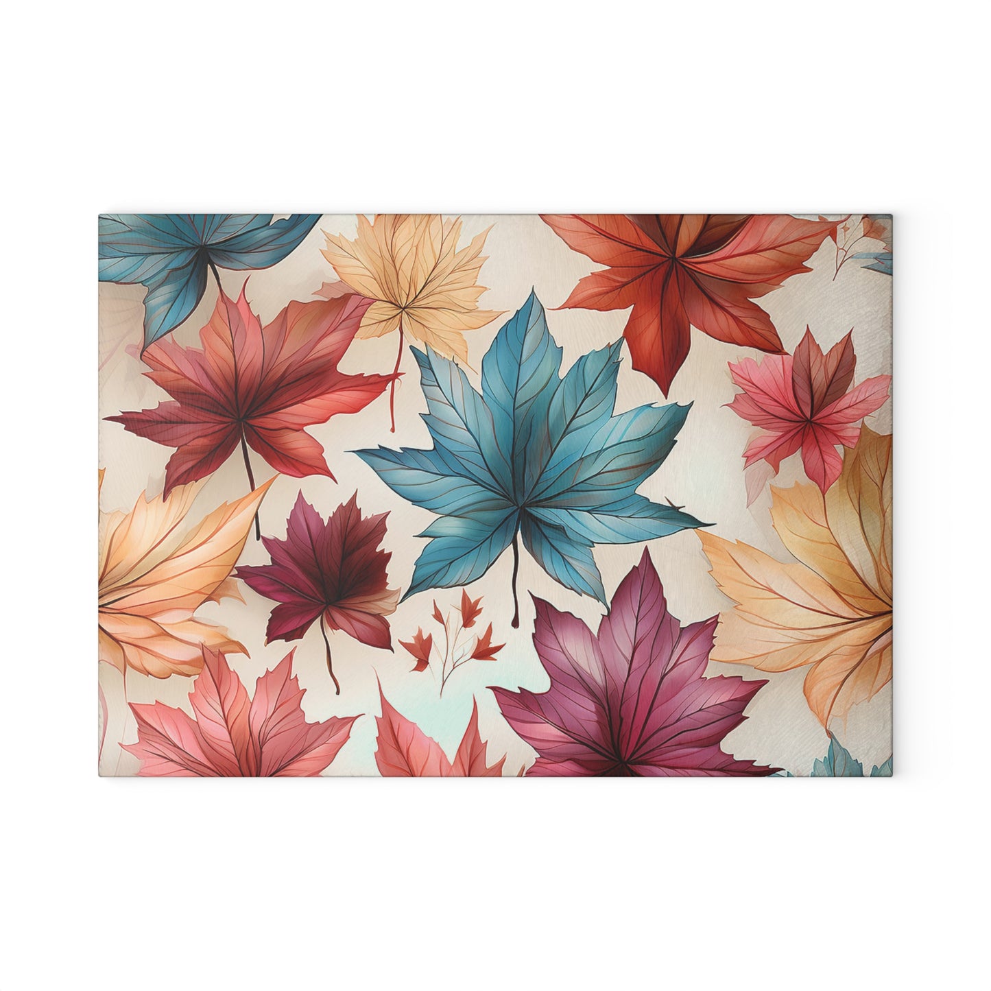 Autumn Floral Glass Cutting Board