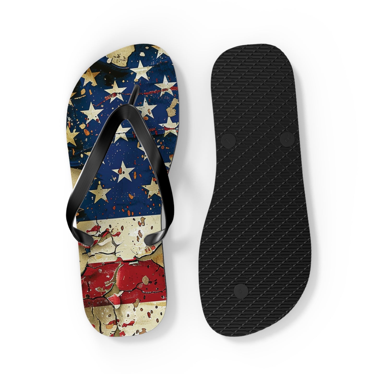 Distressed American Flag Flip-Flops