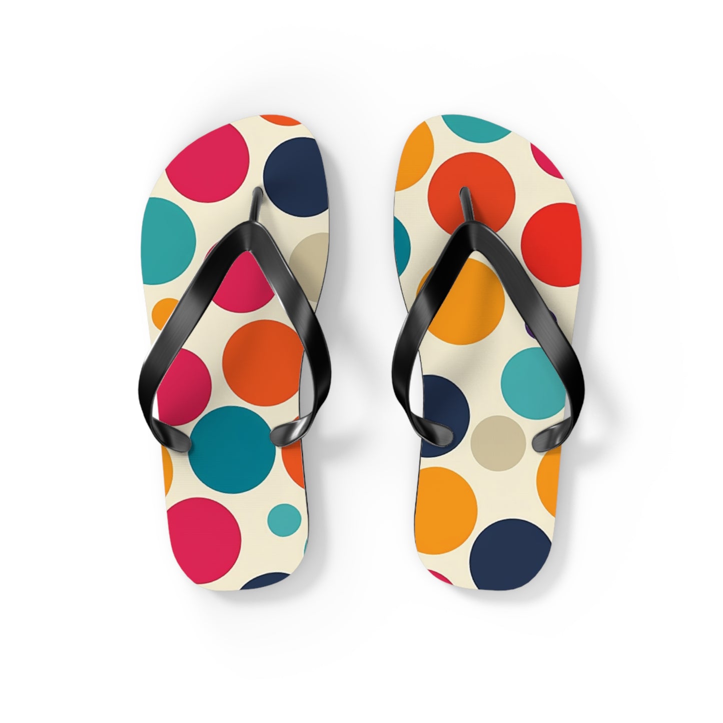 Colorful Polka Dot Pattern Flip-Flops