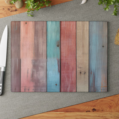 Wooden Print Glass Cutting Board