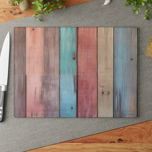 Wooden Print Glass Cutting Board