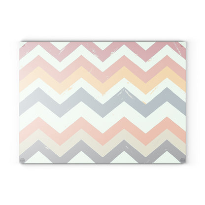 Chevron Print Glass Cutting Board