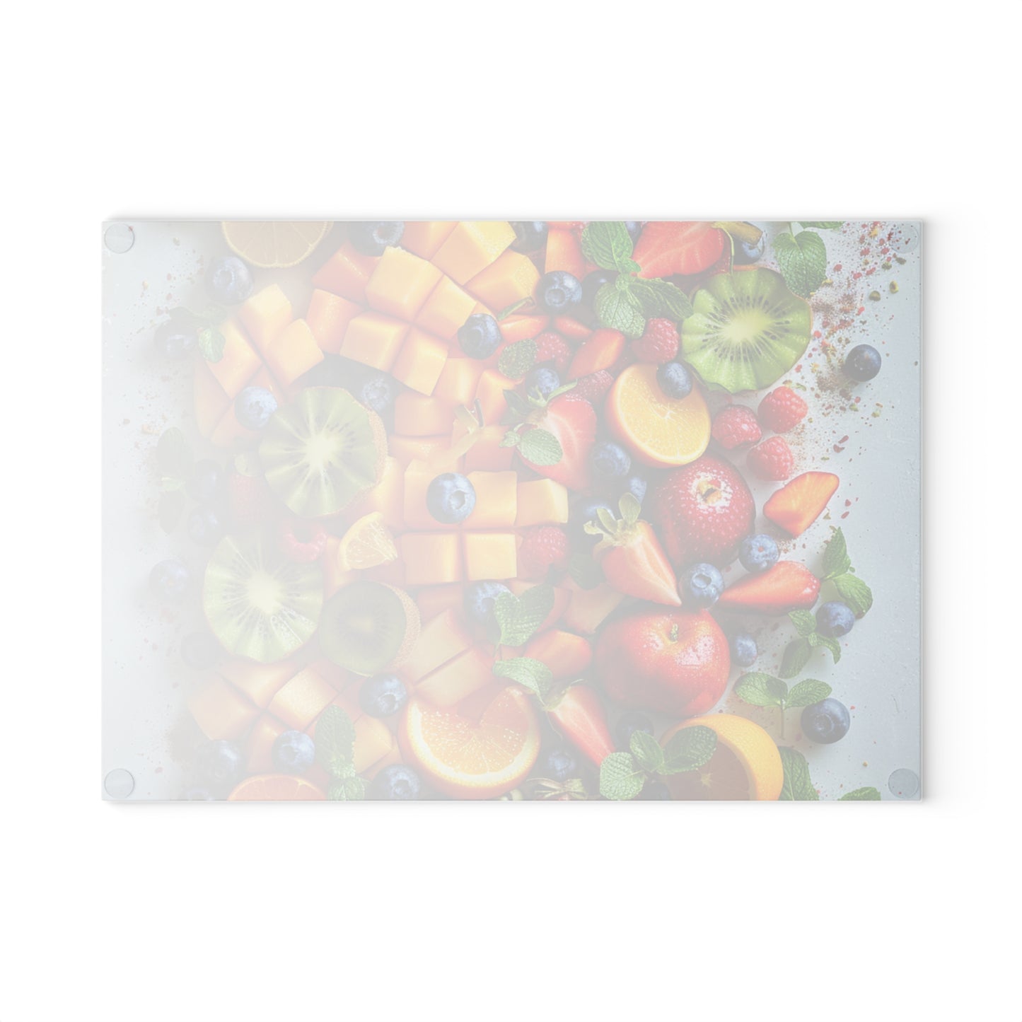 Fruits Print Glass Cutting Board